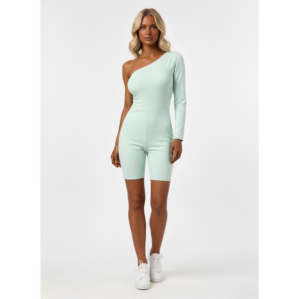 NWT Wolford Cold Shoulder Aqua Warm Up Jumpsuit size 8